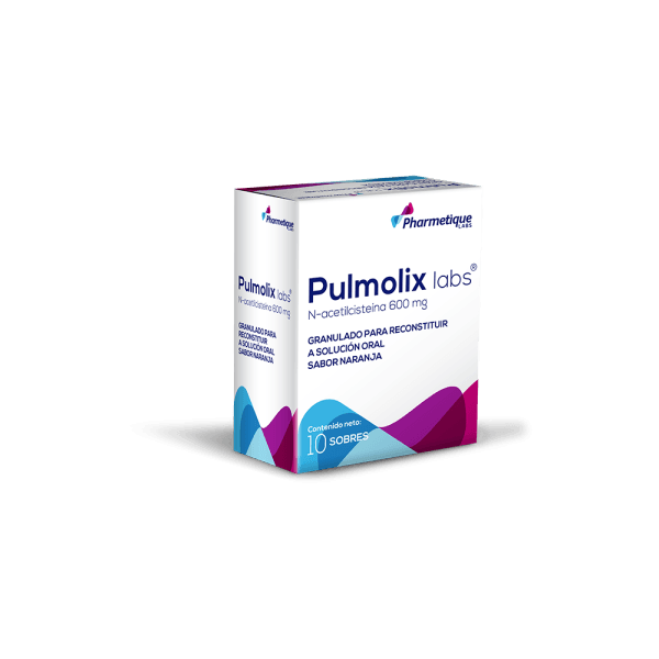 Pulmolix 600mg 10 Sobres Sabor Naranja N-Acetilcisteina  Pharmetique