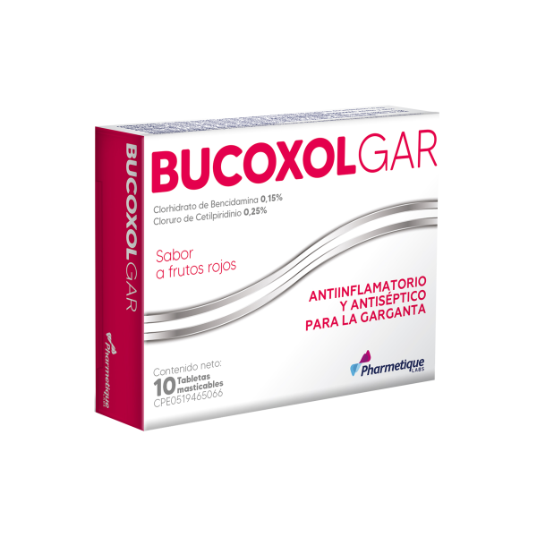 Bucoxolgar Frutos Rojos 10Tabletas Masticables Bencidamina + Cetilpiridino  La Sante