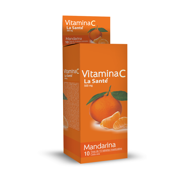 Vitamina C 500Mg Mandarina 10Tabletas Masticables La Sante