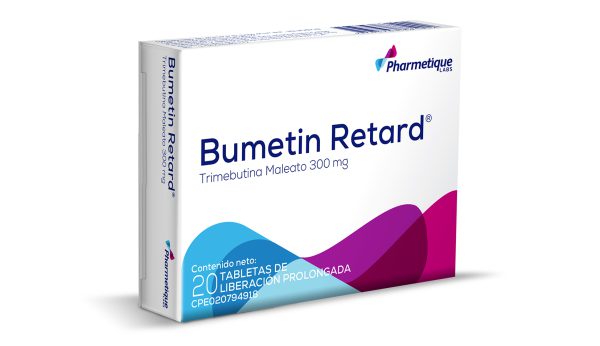 Trimebutina Maleato Bumetin Retard 300 Mg X 20 Tabletas Liberación Prolongada