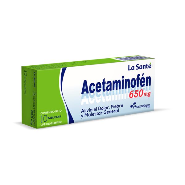 Acetaminofen 650 Mg X 10 Tabletas La Sante