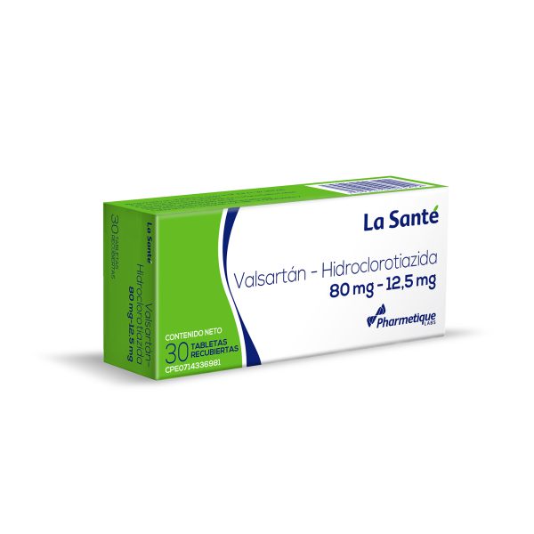 Valsartan + Hidroclorotiazida 80/12.5Mg 30 Tabletas