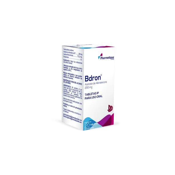 Bdron Acetato de Abiraterona 250mg X120 Tabletas Pharmetique Specialty Care
