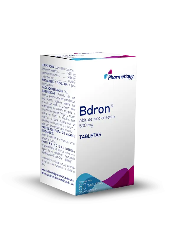 Bdron Acetato de Abiraterona 500mg X60 Tabletas Pharmetique Specialty Care